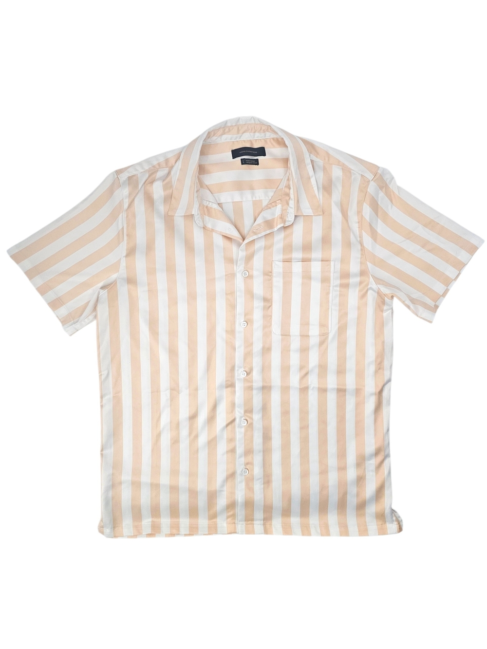 Urban Outfitters Peach White Striped Camp Collar Button Up Shirt Men's L Resort